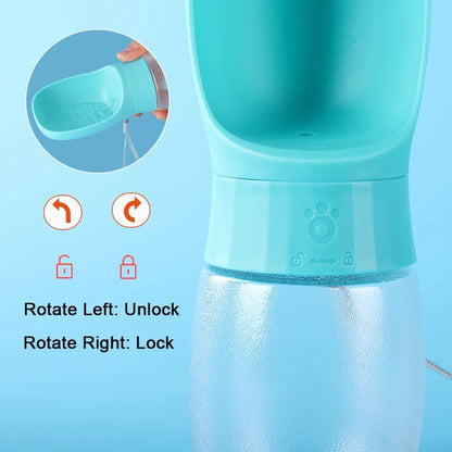 Portable Pet Water Bottle with Bowl