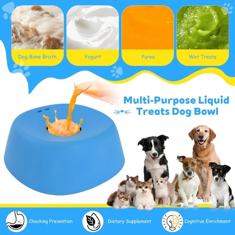 2-in-1 Slow Feeder & Lick Bowl for Dogs